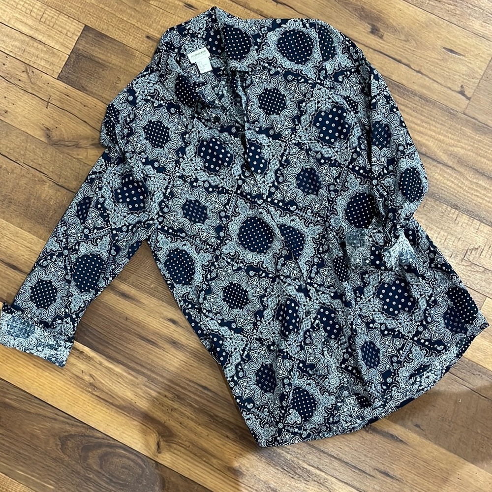 Paisley print button down